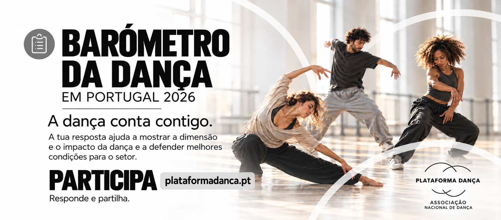 Barómetro da Dança em Portugal 2026 — A dança conta contigo. Participa no questionário.